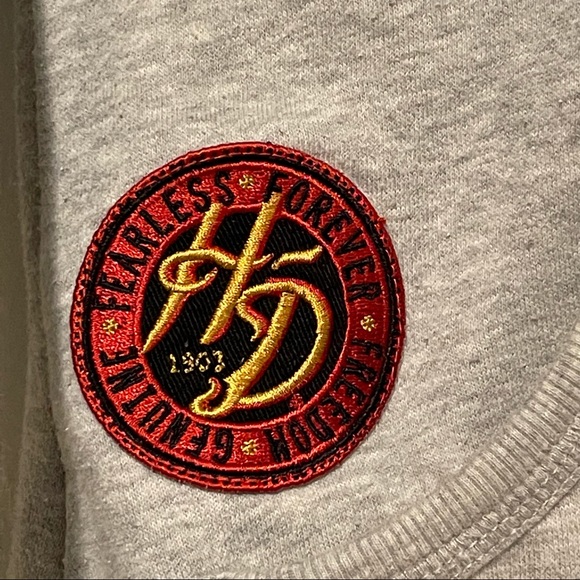 Harley Davidson Authentic Heather Gray Graphic Wing Moto Zippered Hoodie - Picture 3 of 10